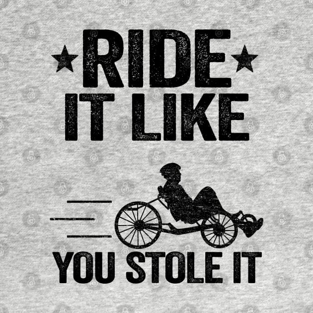 Ride It Like You Stole It Funny Recumbent Bike by Kuehni